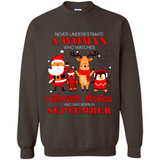 Never Underestimate A September Woman Watches Hallmark Movies Sweatshirt PINGPONG