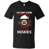 I Just Want To Drink Hot Chocolate & Watch Washington Huskies Ugly Christmas Sweater PINGPONG