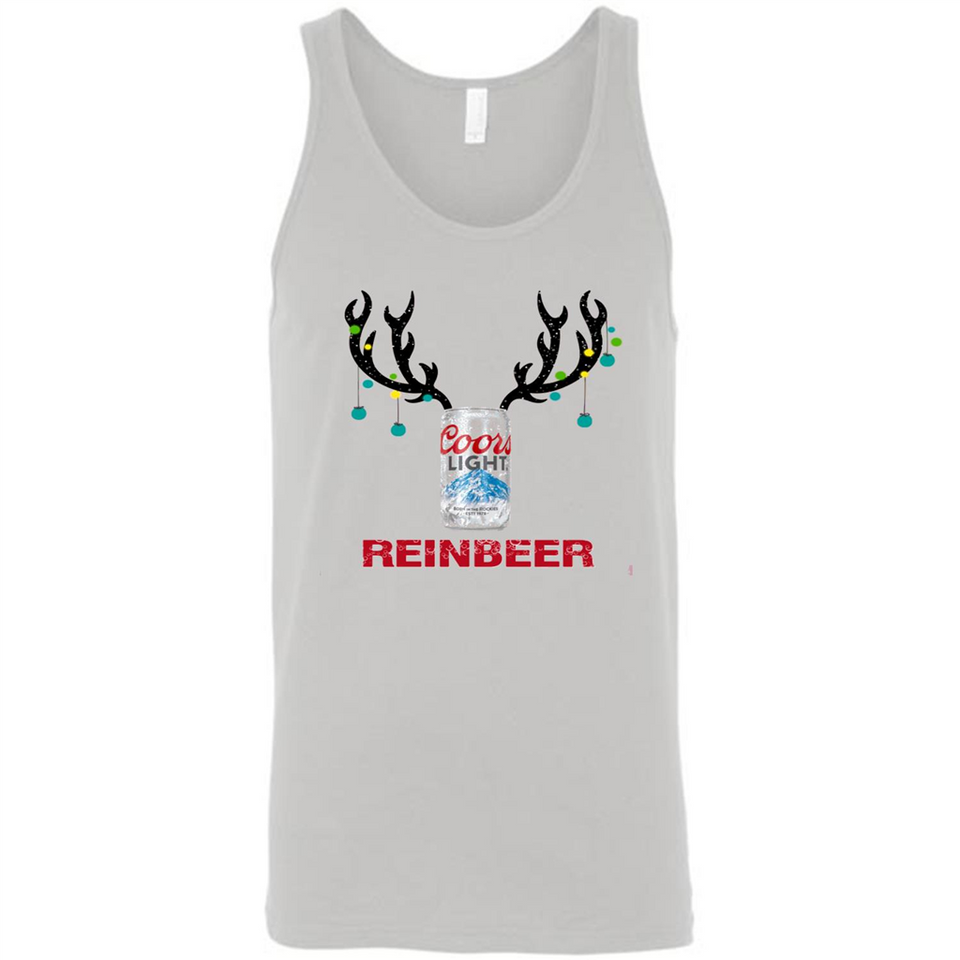 Coors Light Reinbeer Funny Beer Reindeer Christmas Sweatshirt - Canvas Unisex Tank