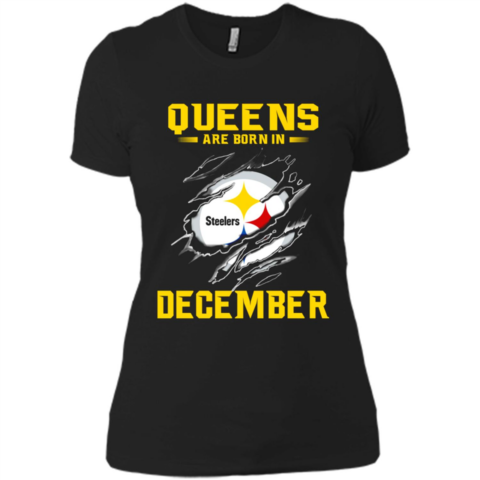Queens Are Born In December - Pittsburgh Steelers Football - Ladies' Boyfriend T-Shirt