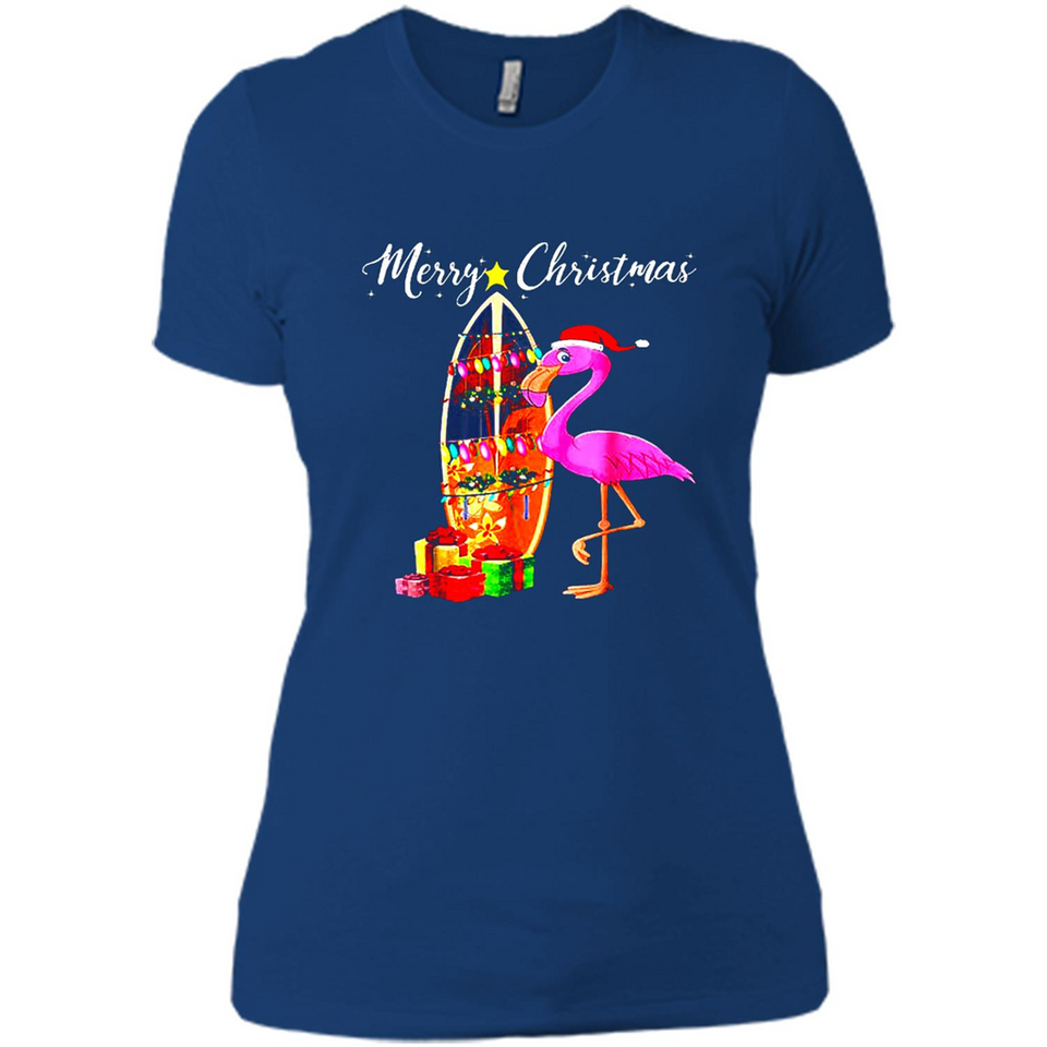 Flamingo Christmas Shirt, Merry Christmas Shirt , Flamingo - Ladies' Boyfriend T-Shirt