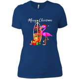 Flamingo Christmas Shirt, Merry Christmas Shirt , Flamingo - Ladies' Boyfriend T-Shirt