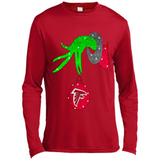 GRINCH HAND HOLDING ATLANTA FALCONS GLITTER CHRISTMAS PINGPONG