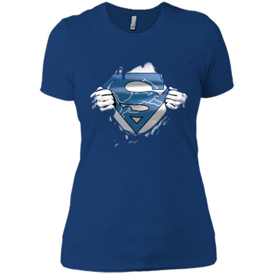 Detroit Lions And Superman Fans - Ladies' Boyfriend T-Shirt