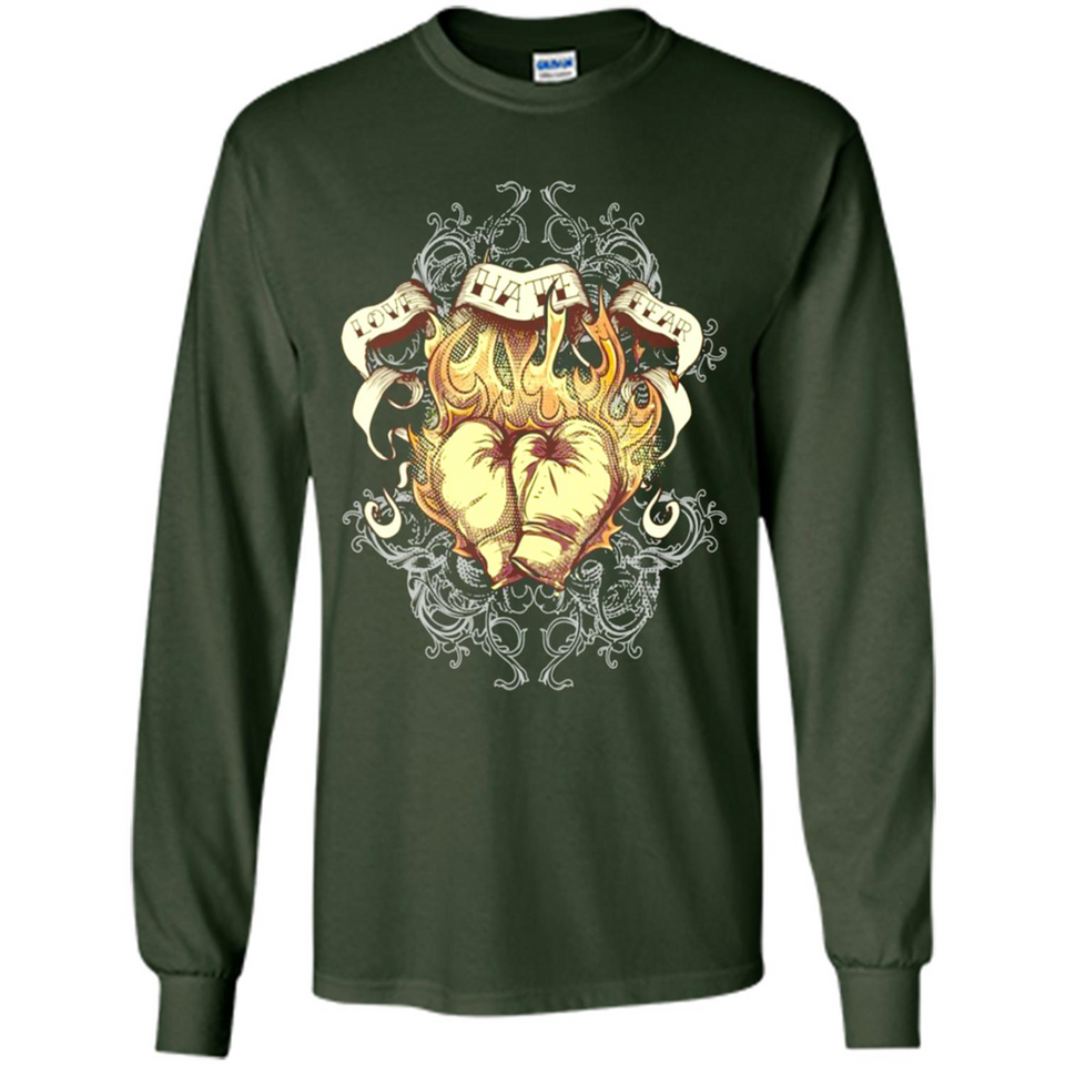 Love Hate Fear Boxing - Martial Art Fighting - Long Sleeve T-Shirt