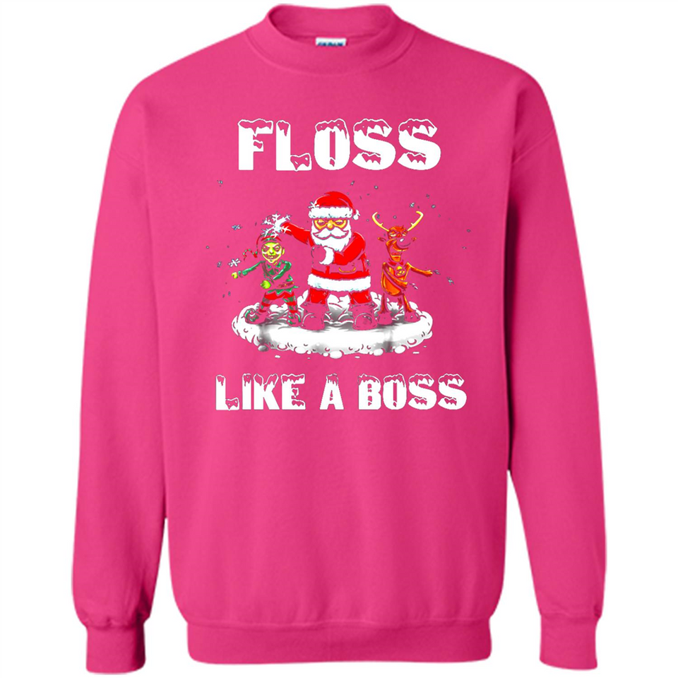 Floss Like A Boss Santa Flossing Dance Funny - Sweatshirt