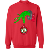 GRINCH HAND HOLDING BOSTON CELTICS NBA GLITTER CHRISTMAS PINGPONG