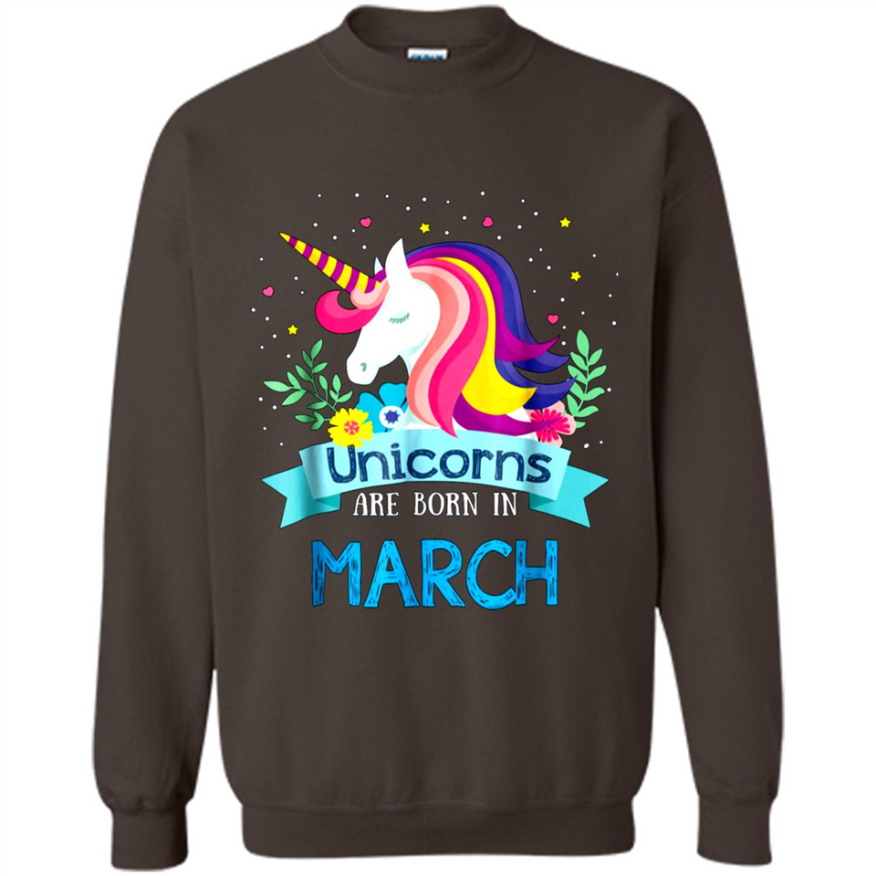 Unicorns are born in March Birthday Rainbow Gift Ladies Custom