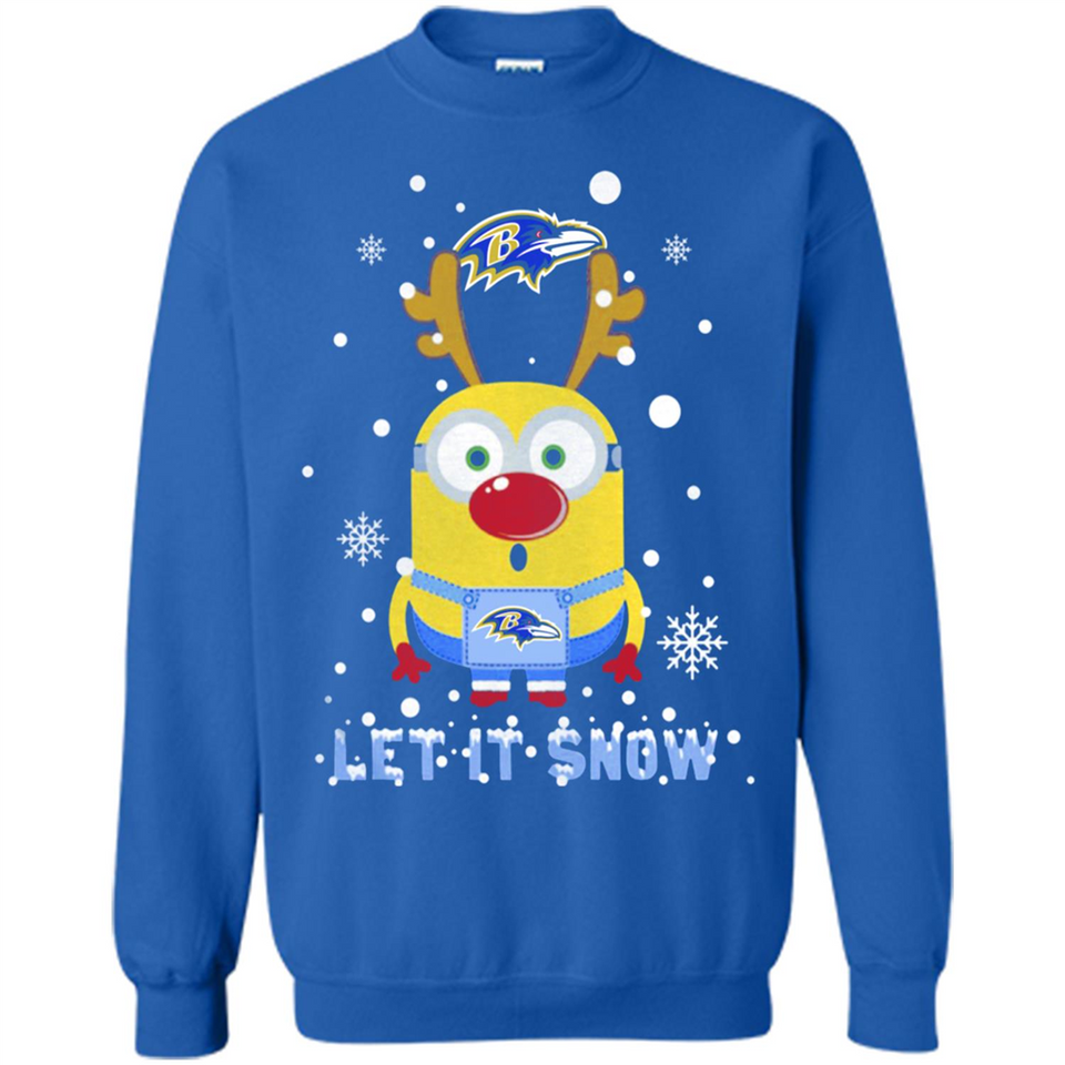 Minion Baltimore Ravens Ugly Christmas Sweater Let it Snow - Sweatshirt