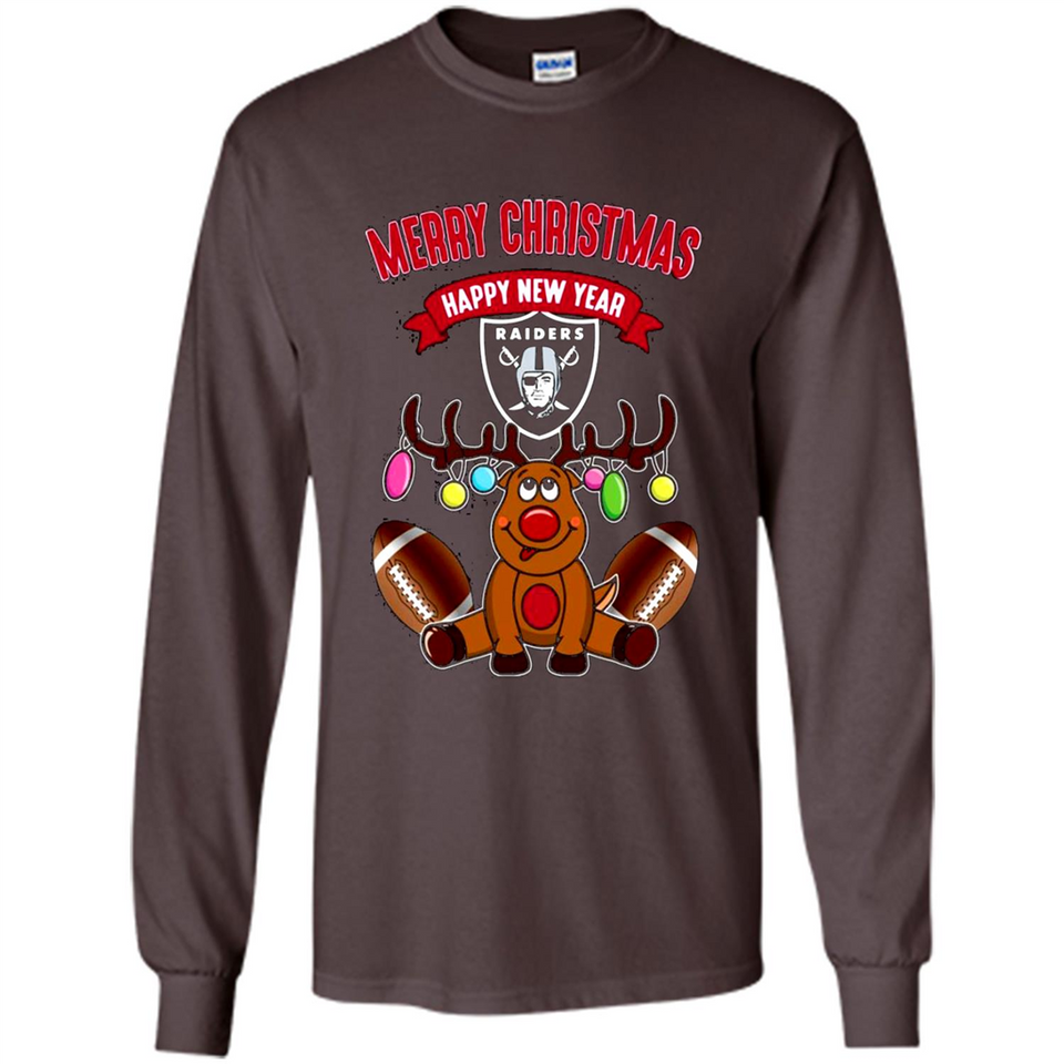 Oakland Raiders NFL Reindeer Funny Merry Christmas And Happy New Year
