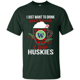 I Just Want To Drink Hot Chocolate & Watch Washington Huskies Ugly Christmas Sweater PINGPONG