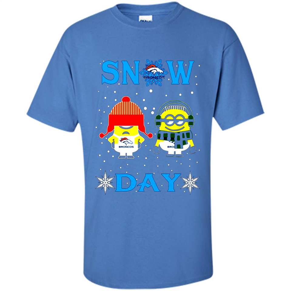 Snow Day Shirt For Denver Broncos Vs Minion Fans pingpong
