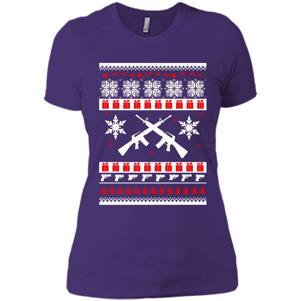Rifle I Want Rifle Guns For Christmas ugly - Ladies' Boyfriend T-Shirt