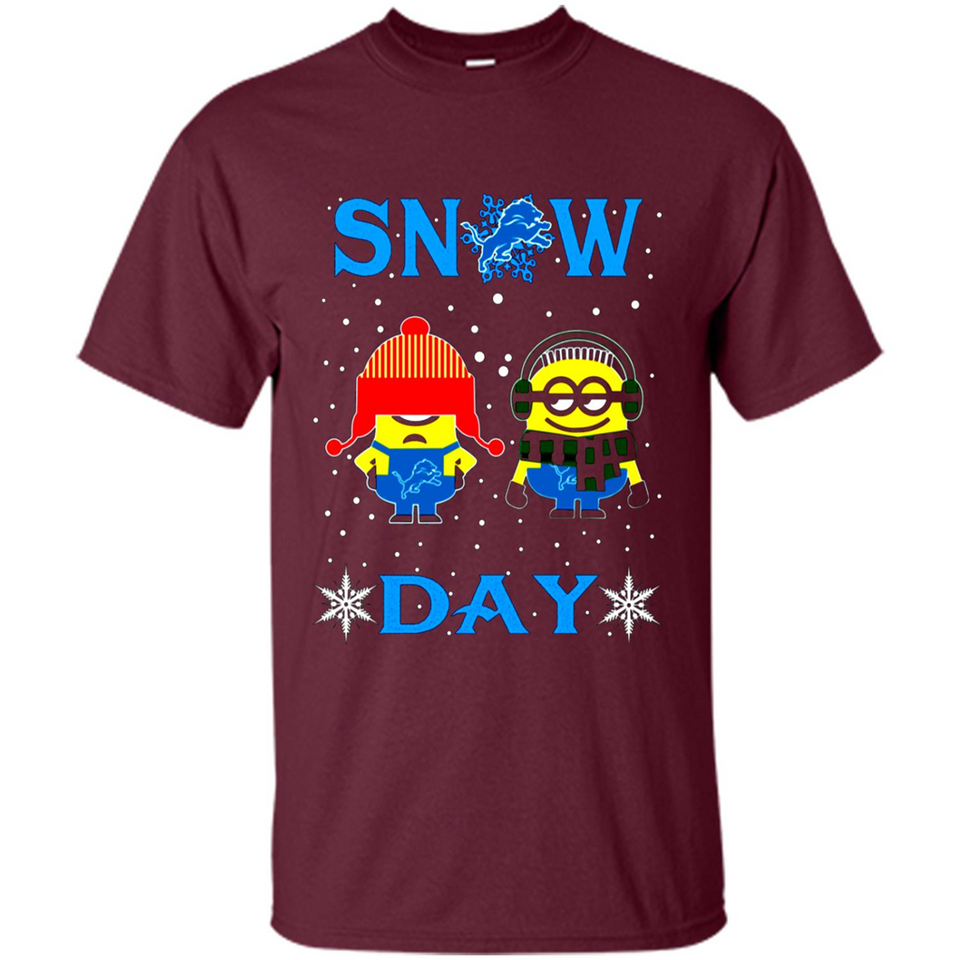 Snow Day Shirt For Detroit Lions Vs Minion Fans pingpong