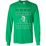 Christmas Ugly Sweater Cycling - Ugly Christmas Sweater - Long Sleeve T-Shirt