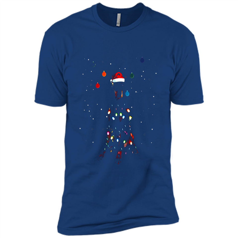 Doberman Santa Lights Christmas Dog Xmas Sweatshirt - Premium Short Sleeve T-Shirt