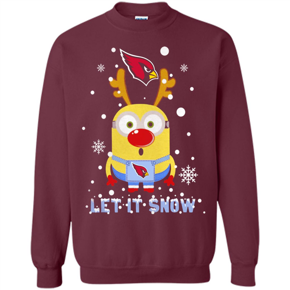Minion Arizona Cardinals Ugly Christmas Sweater Let it Snow - Sweatshirt