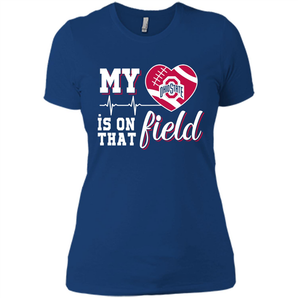 Ohio State Buckeyes Football My Heart is on that Field - Ladies' Boyfriend T-Shirt