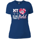 Ohio State Buckeyes Football My Heart is on that Field - Ladies' Boyfriend T-Shirt