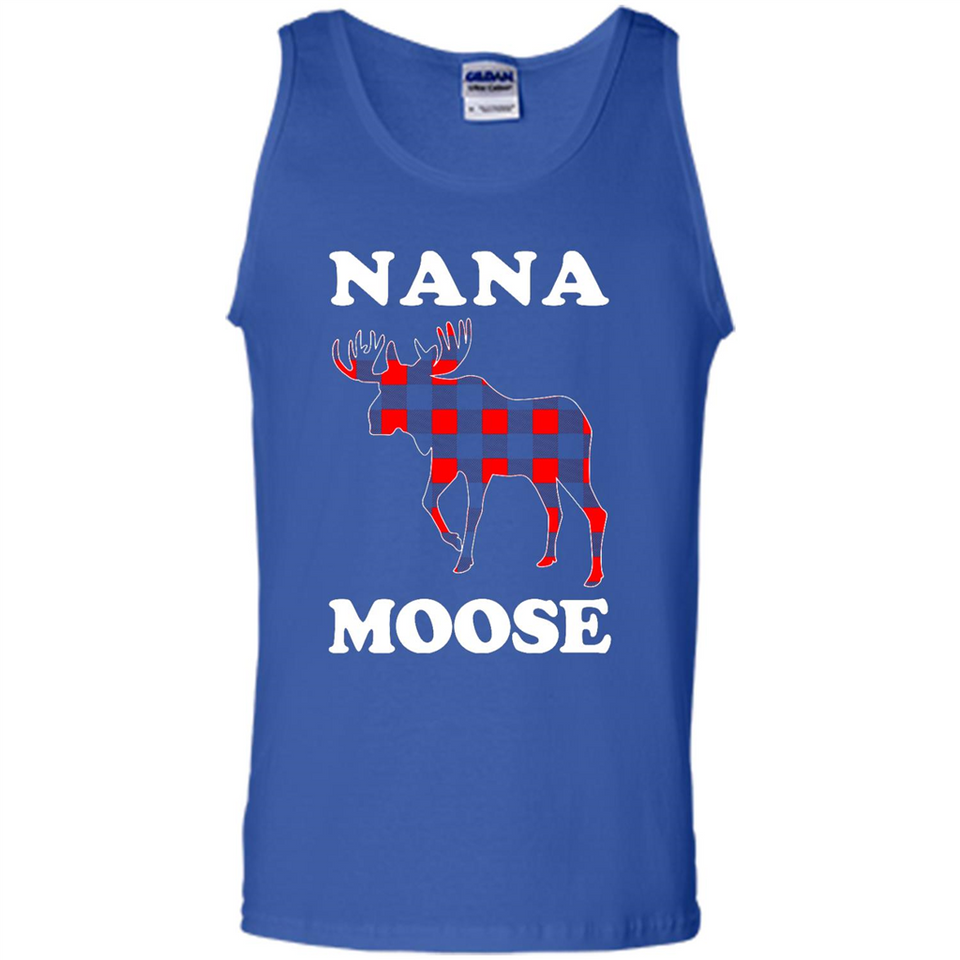 Nana Moose Funny Christmas Plaid Buffalo T-Shirt - Tank Top