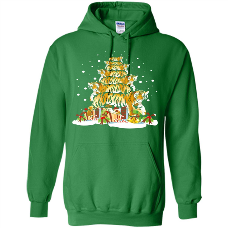 Tiger Christmas Tree Funny Merry Christmas - Hoodie