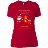 Never Underestimate A December Woman Watches Hallmark Movies Sweatshirt - Ladies' Boyfriend T-Shirt