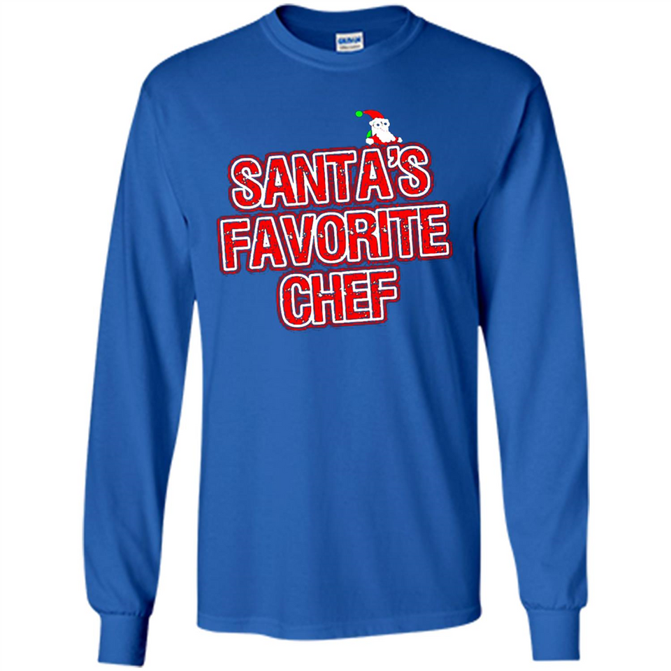 Funny Christmas Clothes - Santas Favorite Chef - Long Sleeve T-Shirt