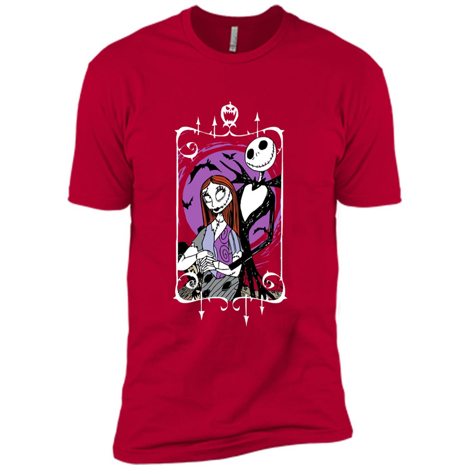 Disney Nightmare Before Christmas Jack And Sally T-Shirt - Premium Short Sleeve T-Shirt