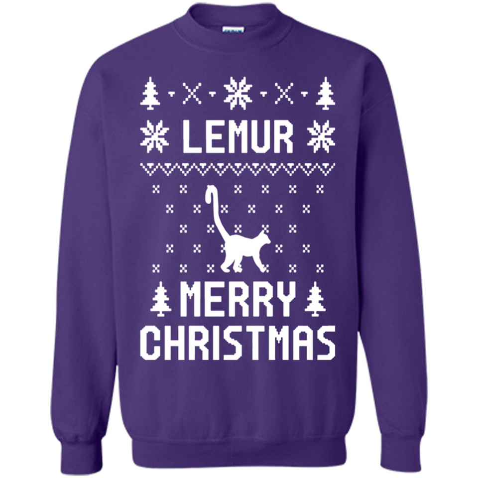 Vintage Tee For Women Men Graphic Shirts Lemur Ugly Christmas Sweater - Sweatshirt