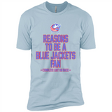 Reasons to be a Columbus Blue Jackets Fan Complete List on Back - Premium Short Sleeve T-Shirt