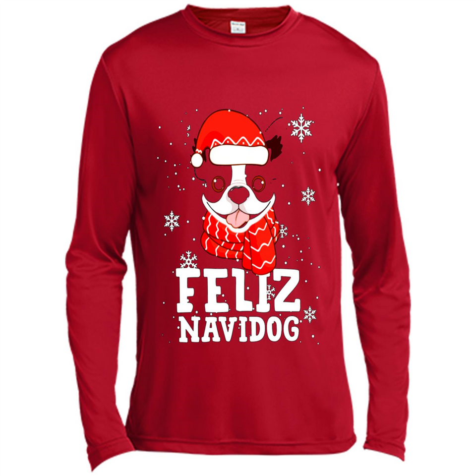 Feliz Navidog Boston Terrier Dog Ugly Xmas Sweater PING PONG