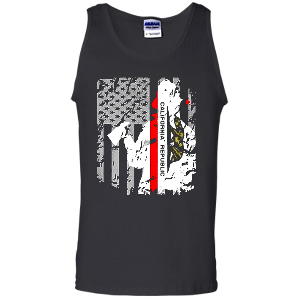 Paradise California Firefighter Thin Red Line Funds Youth T-Shirt PINGPONG - Tank Top