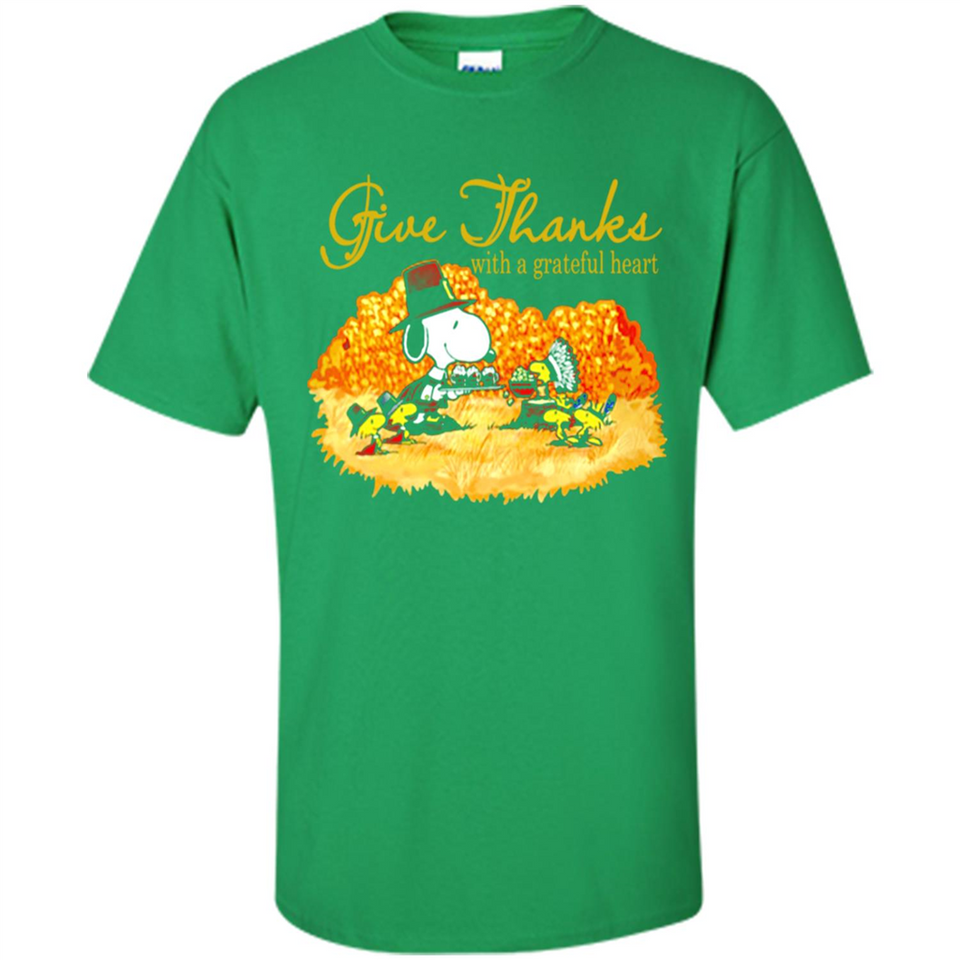 Snoopy Thanksgiving Give Thanks With A Grateful Heart - Shirt