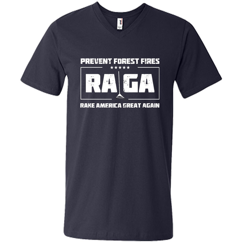Prevent Forest Fires Rake America Great Again Shirt PINGPONG - Men's V-Neck