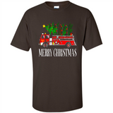 Firetruck Santa Sleigh Merry Christmas Firefighter - Shirt
