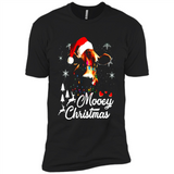 Mooey Christmas Cow Santa Christmas Lover Lights Sweatshirt - Premium Short Sleeve T-Shirt
