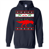 Dinosaur and Santa Clause Ugly Christmas Sweater - Hoodie
