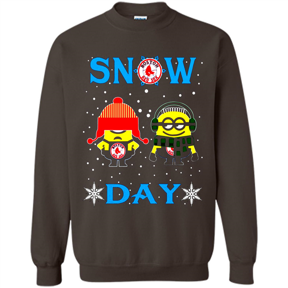 Snow Day Shirt For Boston Red Sox Vs Minion Fans pingpong