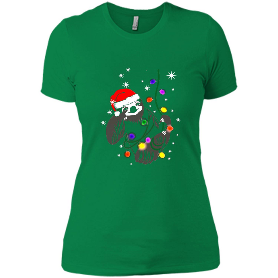 Cute Christmas Choloepus Sloth Santa Led Light Mug - Ladies' Boyfriend T-Shirt