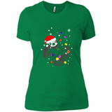 Cute Christmas Choloepus Sloth Santa Led Light Mug - Ladies' Boyfriend T-Shirt