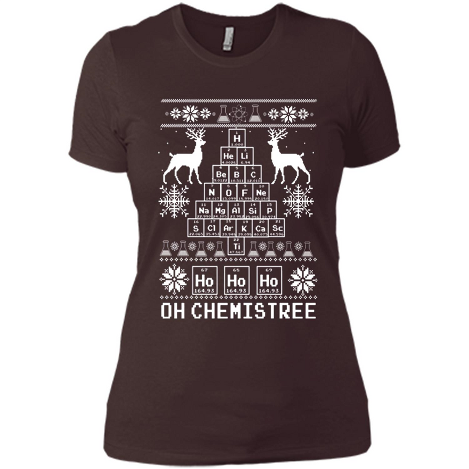 Oh Chemistry Tree Ugly Christmas Sweater - Ladies' Boyfriend T-Shirt
