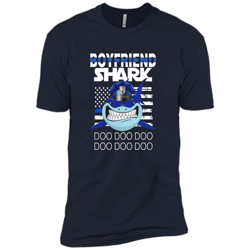 Police boyfriend Shark Blue Line Tee