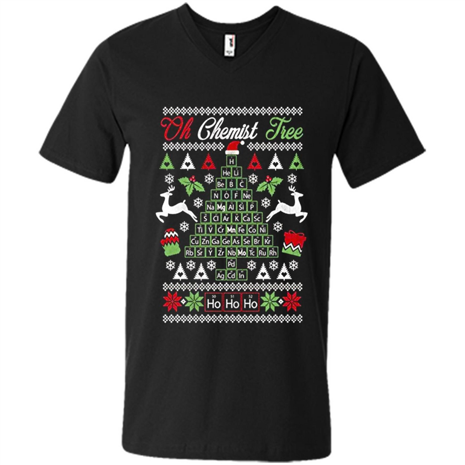 Chemist Tree Shirt Oh Chemistry Tree Ugly Christmas - Men's V-Neck