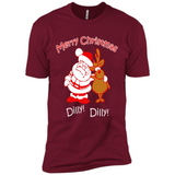 Christmas T-Shirt Santa And Reindeer Dilly Dilly - Premium Short Sleeve T-Shirt