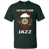 I Just Want To Drink Hot Chocolate & Watch Utah Jazz Ugly Christmas Sweater PINGPONG