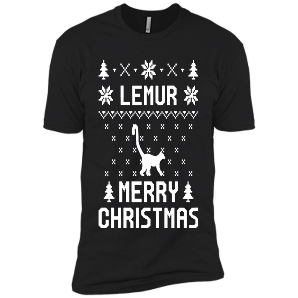 Vintage Tee For Women Men Graphic Shirts Lemur Ugly Christmas Sweater - Premium Short Sleeve T-Shirt