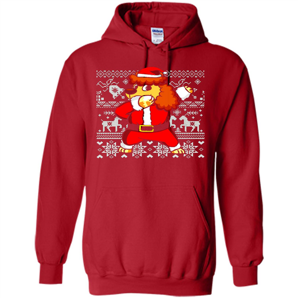 Dabbing Poodle Santa Christmas Holiday Sweatshirt - Hoodie