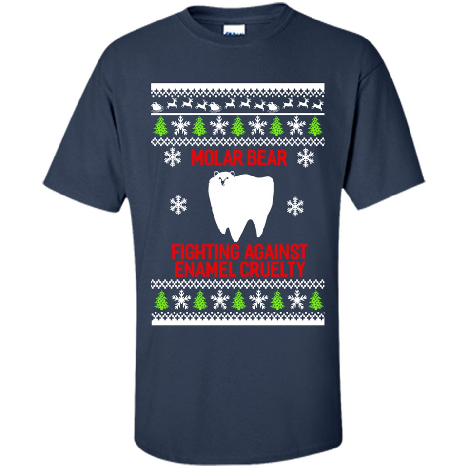 Molar bear fighting against enamel cruelty Christmas - Shirt