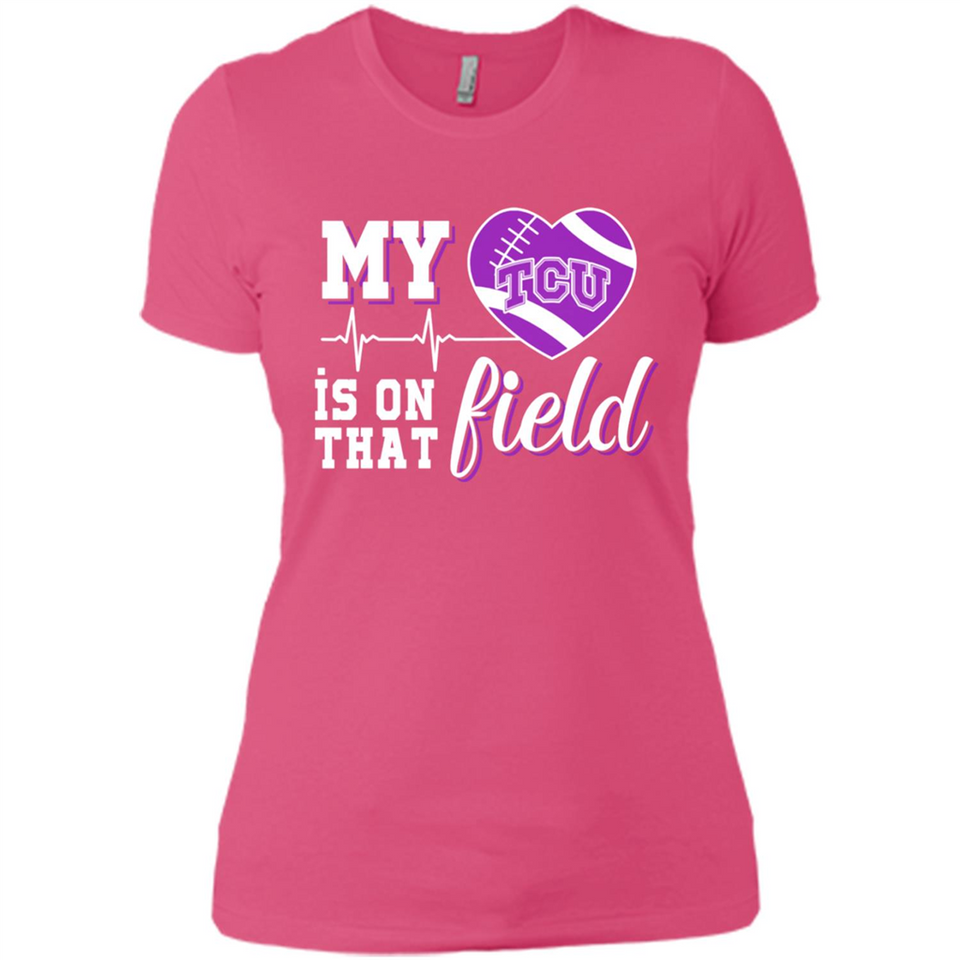 TCU Horned Frogs Football My Heart is on that Field - Ladies' Boyfriend T-Shirt