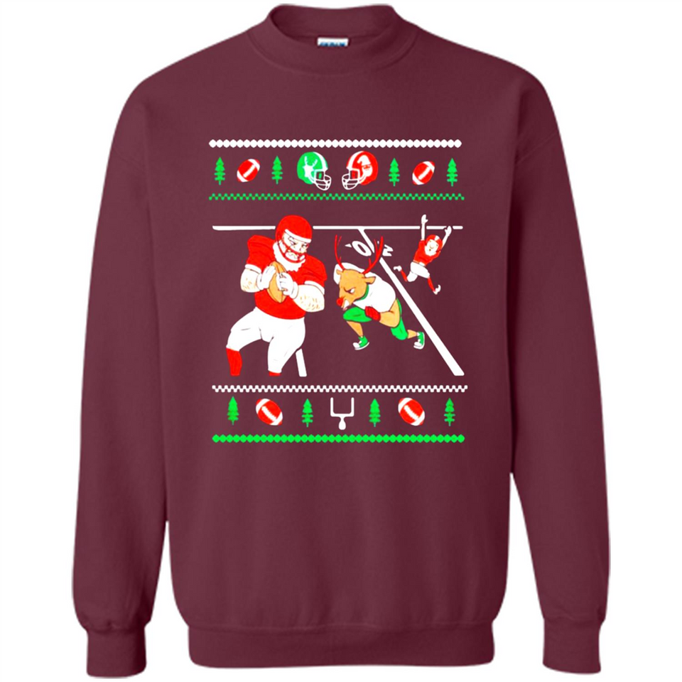 Santa vs Deer Football Ugly Christmas PINGPONG